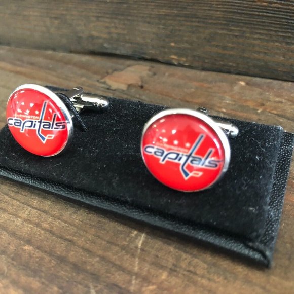 CUFFLINKS for formal shirt WASHINGTON CAPITOLS  NHL HOCKEY Cuff Links Prom Groom - Picture 6 of 11